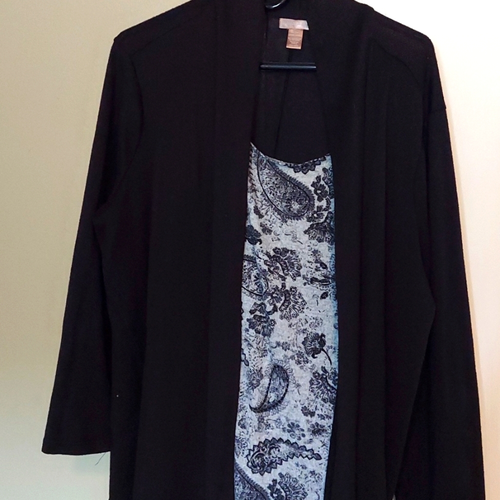 Women's black and gray jacket-shirt combo. size 18/20W